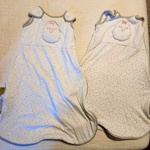 Nested Bean Sleep Sacks Small 0-6 Month. Set of 2.